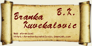 Branka Kuvekalović vizit kartica